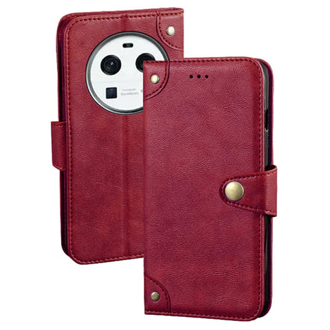 IDEWEI Phone Cover for Oppo Find X6 , Flip Leather Phone Case Wallet Smartphone Stand Shell