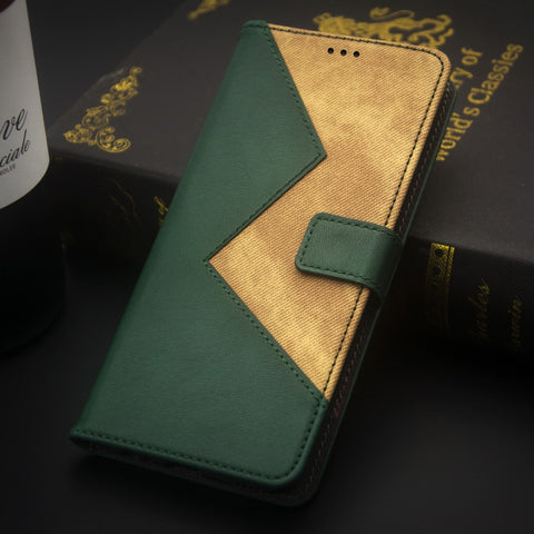 IDEWEI For Oppo Find X6 Color Splicing Phone Case Card Slots Leather Magnetic Cover with Wrist Strap