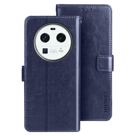 IDEWEI For Oppo Find X6 PU Leather Wallet Case Crazy Horse Texture Stand Magnetic Phone Cover