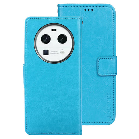 IDEWEI For Oppo Find X6 PU Leather Wallet Case Crazy Horse Texture Stand Magnetic Phone Cover