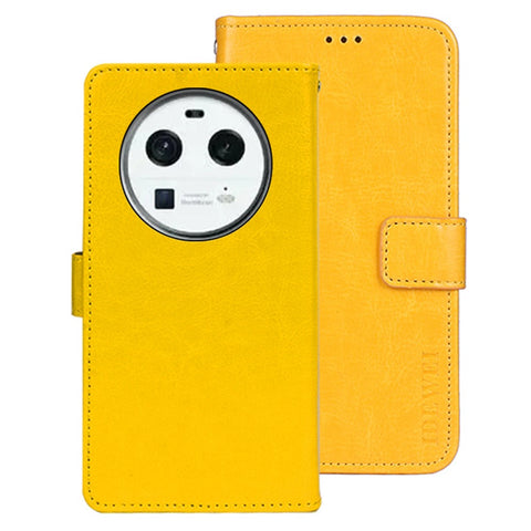 IDEWEI For Oppo Find X6 PU Leather Wallet Case Crazy Horse Texture Stand Magnetic Phone Cover