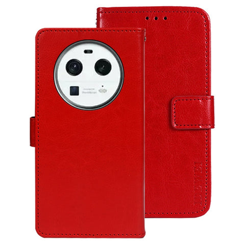 IDEWEI For Oppo Find X6 PU Leather Wallet Case Crazy Horse Texture Stand Magnetic Phone Cover