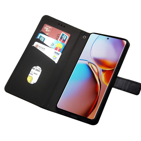 IDEWEI For Motorola Moto G73 5G Color Splicing Phone Stand Case Card Slots Leather Phone Cover