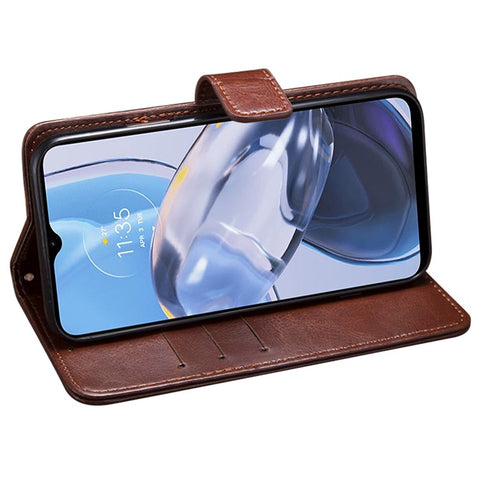 IDEWEI For Motorola Moto G73 5G PU Leather Wallet Phone Case Crazy Horse Texture Stand Cover