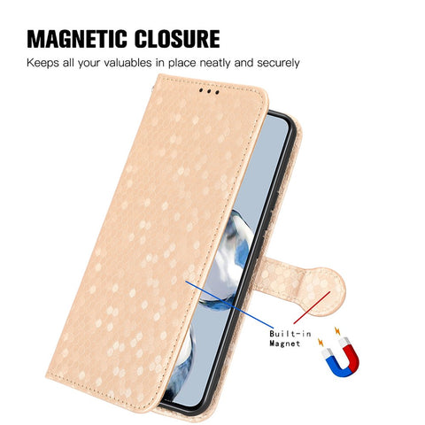 For Oppo Find N2 5G PU Leather Wallet Phone Case Dot Pattern Imprinted Stand Phone Cover