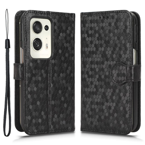 For Oppo Find N2 5G PU Leather Wallet Phone Case Dot Pattern Imprinted Stand Phone Cover