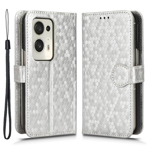 For Oppo Find N2 5G PU Leather Wallet Phone Case Dot Pattern Imprinted Stand Phone Cover