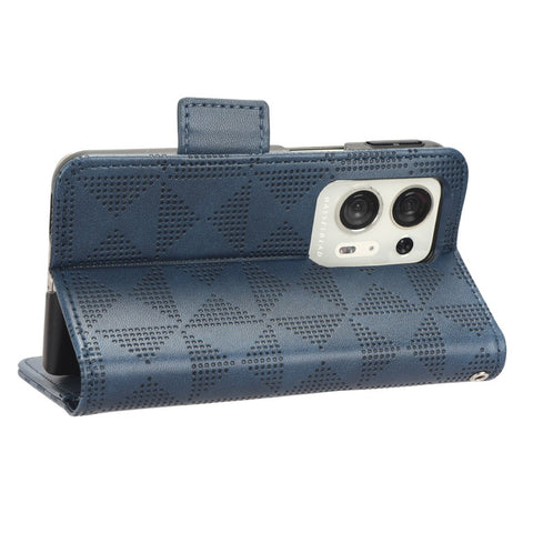 For Oppo Find N2 5G Stand Phone Case PU Leather Imprinted Triangle Protective Phone Wallet Cover
