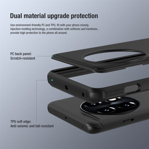 NILLKIN Super Frosted Shield Pro for OnePlus Ace 2 5G / 11R 5G Matte Phone Case PC+TPU Cell Phone Cover