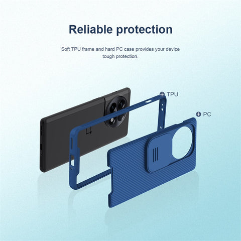 NILLKIN CamShield Pro for OnePlus Ace 2 5G / 11R 5G Drop-proof Case PC+TPU Hybrid Phone Cover with Camera Slide Lid