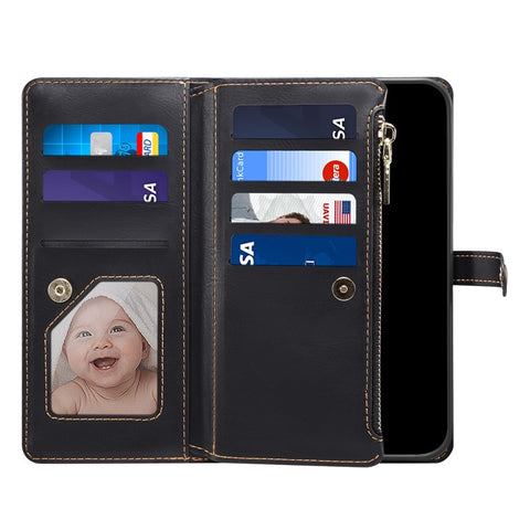 ESEBLE for Samsung Galaxy M54 5G / F54 5G RFID Blocking Leather Phone Case Zipper Pocket Wallet Stand Cover