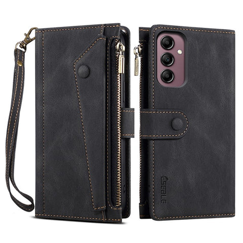 ESEBLE Star Series for Samsung Galaxy M54 5G / F54 5G Phone Stand Case Zipper Pocket Wallet Leather Phone Cover