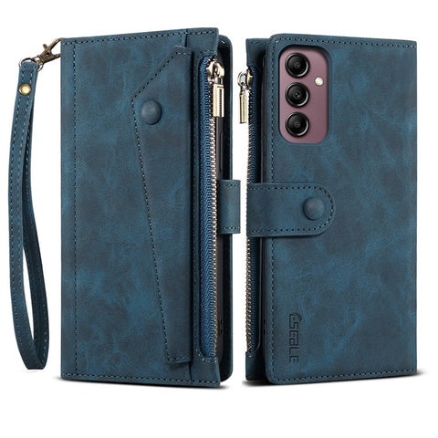 ESEBLE Star Series for Samsung Galaxy M54 5G / F54 5G Phone Stand Case Zipper Pocket Wallet Leather Phone Cover