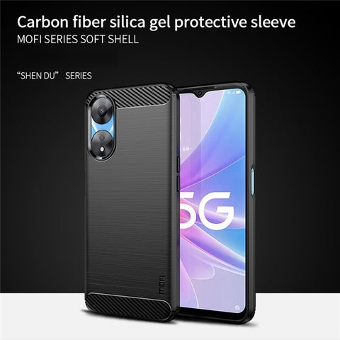 MOFI JK TPU Series-1 Carbon Fiber Back Cover for Oppo A58 5G / A58x 5G / A78 5G Brushed TPU Phone Shell