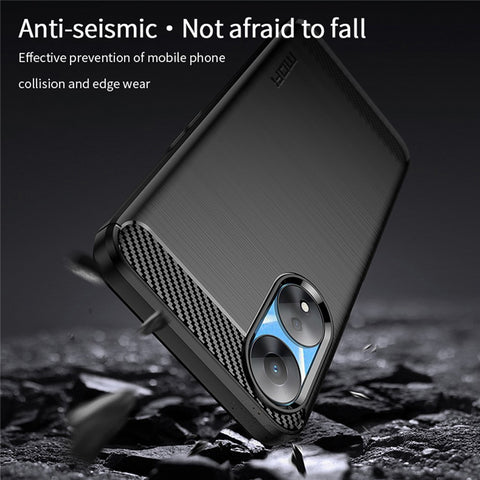 MOFI JK TPU Series-1 Carbon Fiber Back Cover for Oppo A58 5G / A58x 5G / A78 5G Brushed TPU Phone Shell