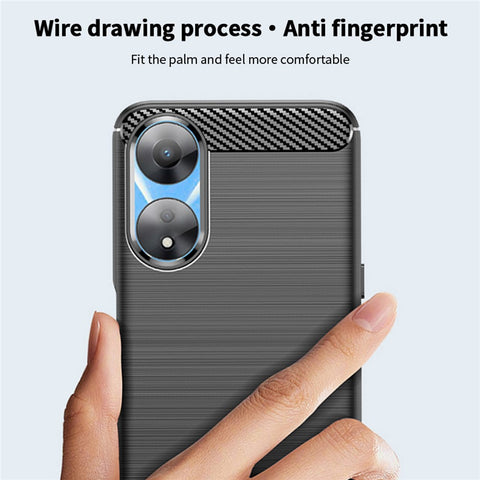 MOFI JK TPU Series-1 Carbon Fiber Back Cover for Oppo A58 5G / A58x 5G / A78 5G Brushed TPU Phone Shell