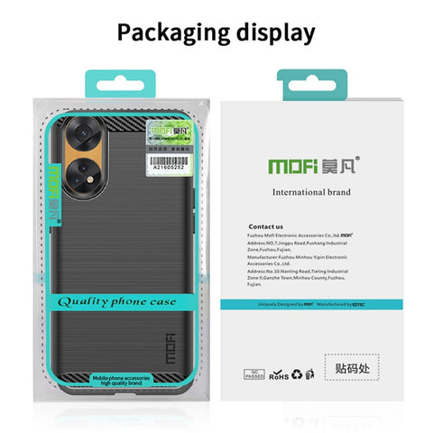 MOFI JK TPU Series-1 For Oppo Reno8 T 4G Carbon Fiber Back Cover Brushed TPU Phone Shell