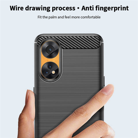 MOFI JK TPU Series-1 For Oppo Reno8 T 4G Carbon Fiber Back Cover Brushed TPU Phone Shell