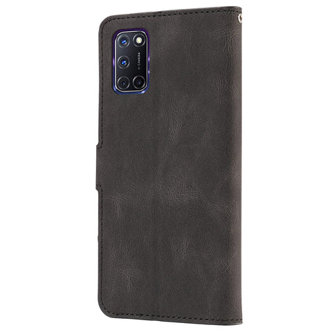 For Oppo A72 / A52 / A92 4G Wallet Phone Case PU Leather Stand Shockproof Flip Cover with Strap