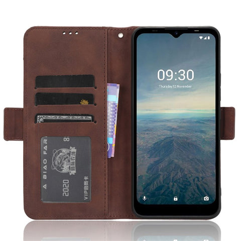 For Vodafone Smart T23 Wallet Phone Case Multiple Card Slots Phone Shell Leather Flip Cover with Stand