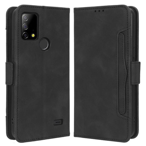 For Vodafone Smart T23 Wallet Phone Case Multiple Card Slots Phone Shell Leather Flip Cover with Stand
