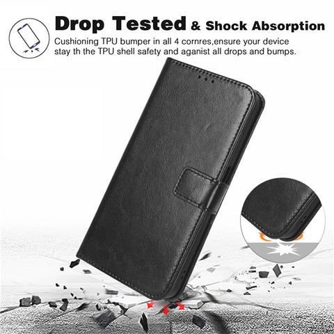 For Vodafone Smart T23 Crazy Horse Texture Wallet Case PU Leather Stand Folio Flip Phone Cover