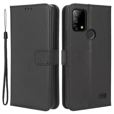 Protective Case for Vodafone Smart T23 PU Leather Flip Cover Diamond Texture Anti-Scratch Wallet Phone Case