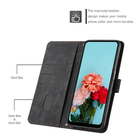 For iPod Touch 5 / 6 / (2019) Phone Case PU Leather Stand Wallet Skin-touch Lines Imprinted Cover