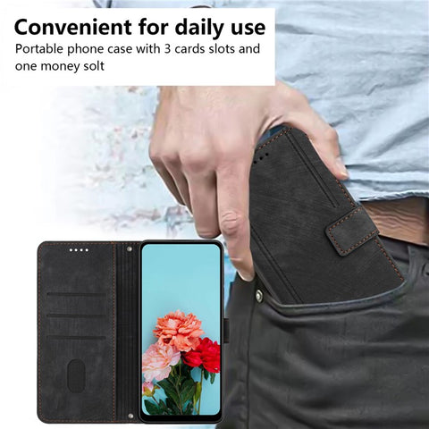 For iPod Touch 5 / 6 / (2019) Phone Case PU Leather Stand Wallet Skin-touch Lines Imprinted Cover