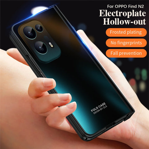 Hard PC Phone Case for Oppo Find N2 5G Shockproof Phone Shell with Screen Protector