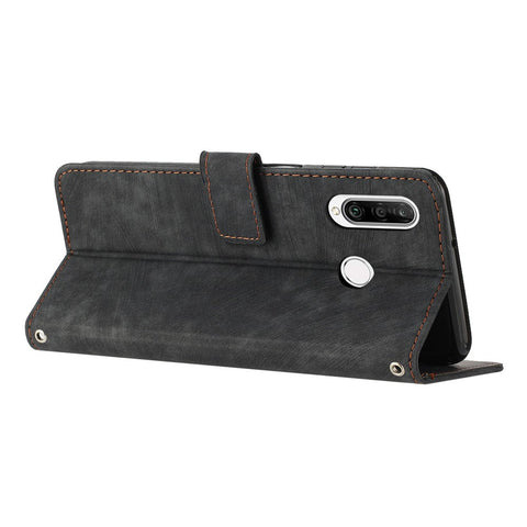 For Huawei P30 Lite New Edition / P30 Lite / nova 4e / Honor 20 Lite Stand Imprinted Phone Case Leather Wallet Skin-touch Shell