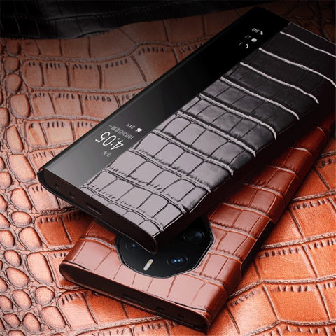 QIALINO Anti-Drop Phone Case for Huawei Mate 50 RS Porsche Design 4G Genuine Cow Leather PC Cover