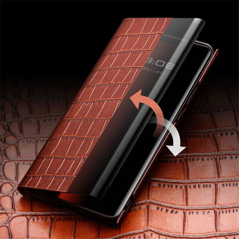 QIALINO Anti-Drop Phone Case for Huawei Mate 50 RS Porsche Design 4G Genuine Cow Leather PC Cover