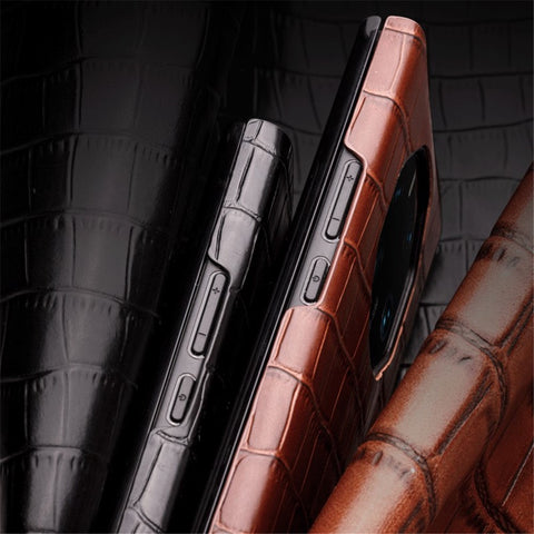 QIALINO Anti-Drop Phone Case for Huawei Mate 50 RS Porsche Design 4G Genuine Cow Leather PC Cover