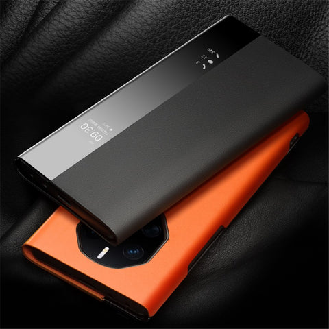 QIALINO Phone Case for Huawei Mate 50 RS Porsche Design 4G Cowhide Leather PC Cover Anti-Drop Shockproof Case