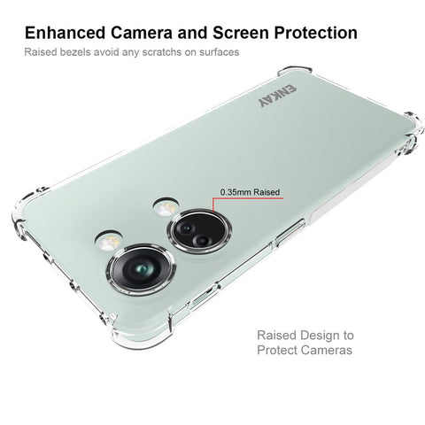 ENKAY HAT PRINCE Phone Case for OnePlus Nord 3 5G / Ace 2V 5G , TPU Clear Phone Cover with Anti-slip Strip Edge