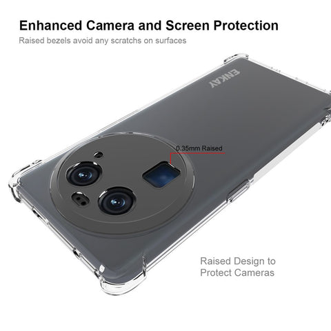 ENKAY HAT PRINCE For Oppo Find X6 Cell Phone Cover Anti-slip Strip Edge TPU Shockproof Phone Shell Case