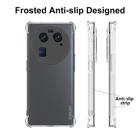 ENKAY HAT PRINCE For Oppo Find X6 Cell Phone Cover Anti-slip Strip Edge TPU Shockproof Phone Shell Case