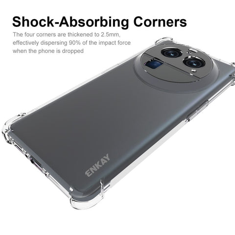 ENKAY HAT PRINCE For Oppo Find X6 Pro Drop-proof TPU Phone Case Anti-slip Strip Edge Clear Phone Cover