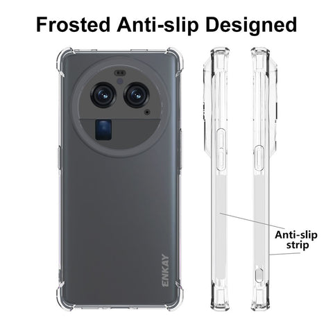 ENKAY HAT PRINCE For Oppo Find X6 Pro Drop-proof TPU Phone Case Anti-slip Strip Edge Clear Phone Cover