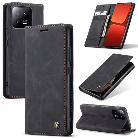 CASEME 013 Series For Xiaomi 13 5G PU Leather Stand Phone Case Protective Wallet Cover