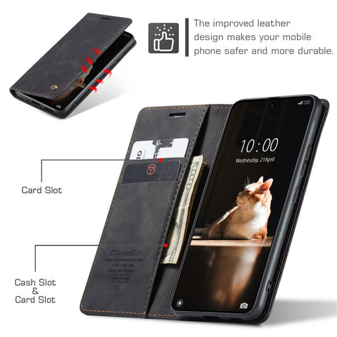CASEME 013 Series For Xiaomi 13 5G PU Leather Stand Phone Case Protective Wallet Cover