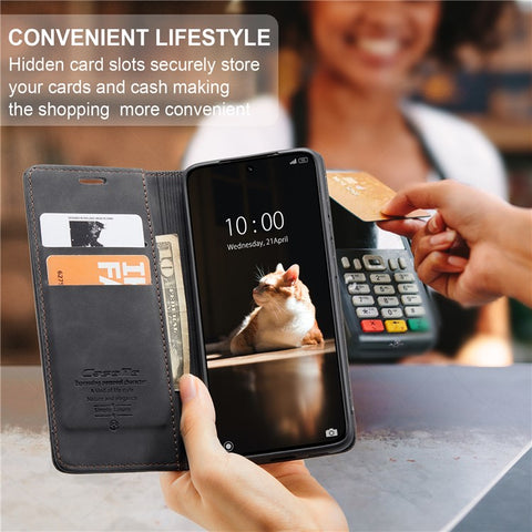 CASEME 013 Series For Xiaomi 13 5G PU Leather Stand Phone Case Protective Wallet Cover