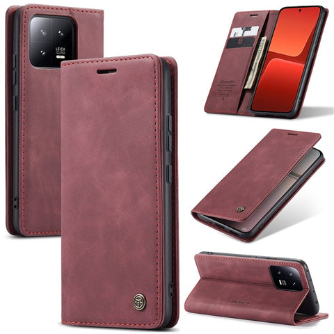 CASEME 013 Series For Xiaomi 13 5G PU Leather Stand Phone Case Protective Wallet Cover