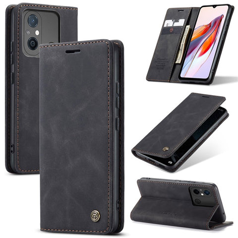 CASEME 013 Series For Xiaomi Redmi 12C 4G / 11A 4G Stand Phone Cover PU Leather Wallet Drop-proof Case