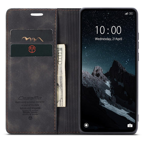 CASEME 013 Series For Xiaomi Redmi 12C 4G / 11A 4G Stand Phone Cover PU Leather Wallet Drop-proof Case