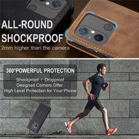 CASEME 013 Series For Xiaomi Redmi 12C 4G / 11A 4G Stand Phone Cover PU Leather Wallet Drop-proof Case