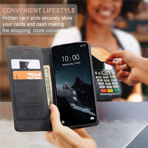 CASEME 013 Series For Xiaomi Redmi 12C 4G / 11A 4G Stand Phone Cover PU Leather Wallet Drop-proof Case