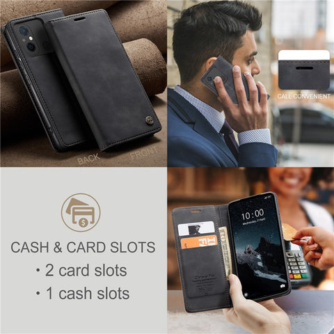 CASEME 013 Series For Xiaomi Redmi 12C 4G / 11A 4G Stand Phone Cover PU Leather Wallet Drop-proof Case