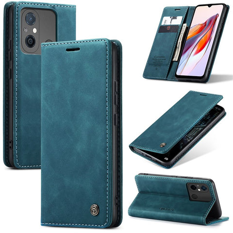 CASEME 013 Series For Xiaomi Redmi 12C 4G / 11A 4G Stand Phone Cover PU Leather Wallet Drop-proof Case